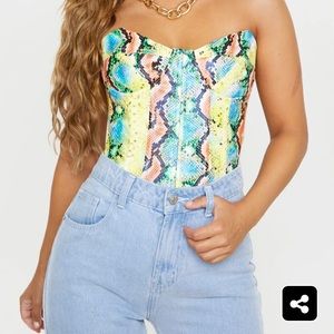 Snake Print Corset Top